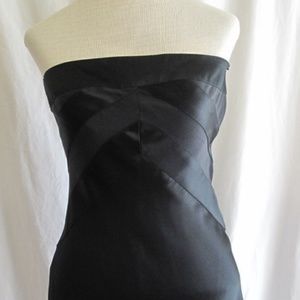 BANANA REPUBLIC BLACK 100% SILK STRAPLESS DRESS